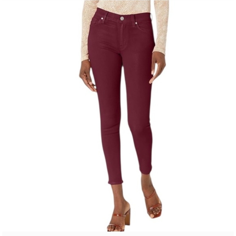 Hudson‎ Skinny Jeans Burgundy Wine Red 26 Mid Rise Stretch Denim Pants Bikercore
